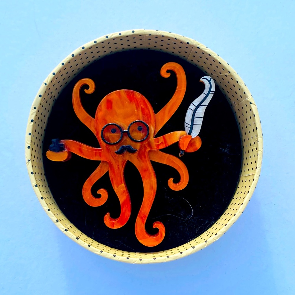 Octavious the Octo-Scribe Erstwilder Brooch